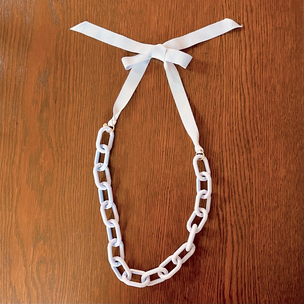 J. Crew Lucite Link and Ribbon Necklace